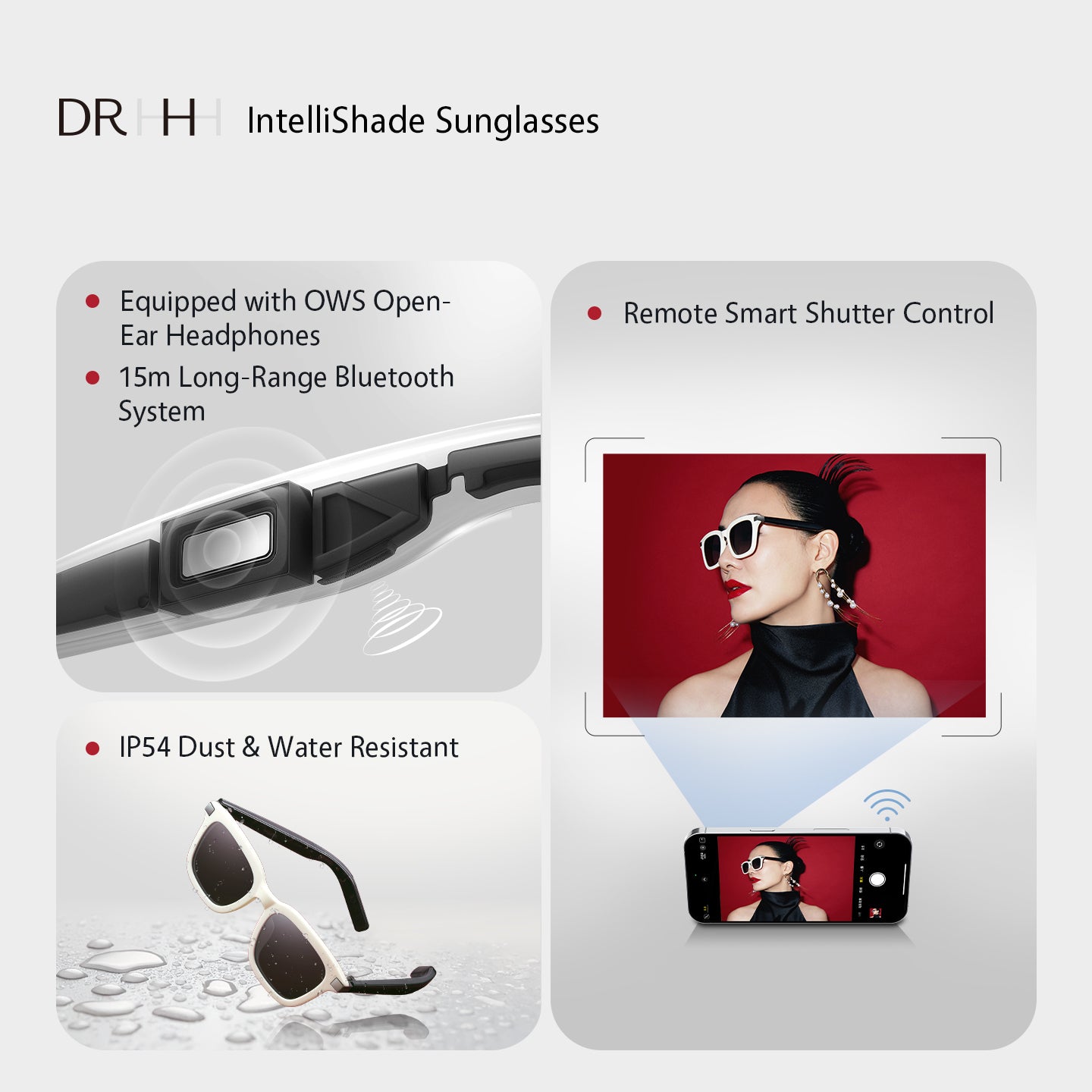 DR H Smart AI Sunglasses Silk White